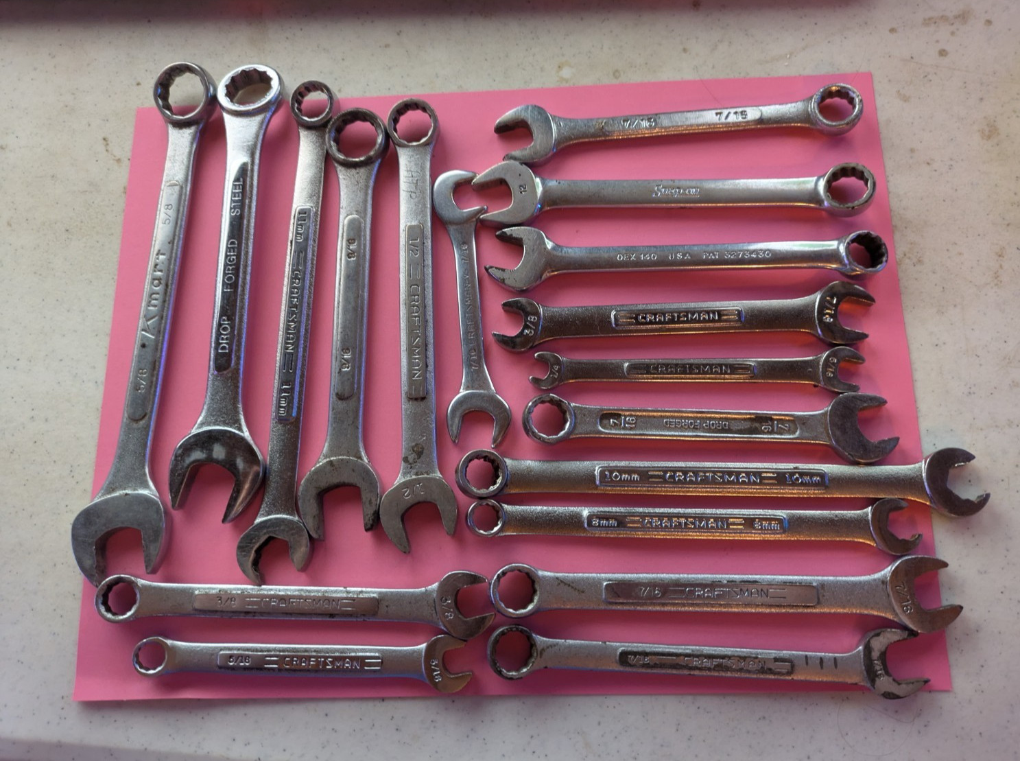 Lot of 34 Small Wrenches(Craftsman & Other Brands) Various Sizes