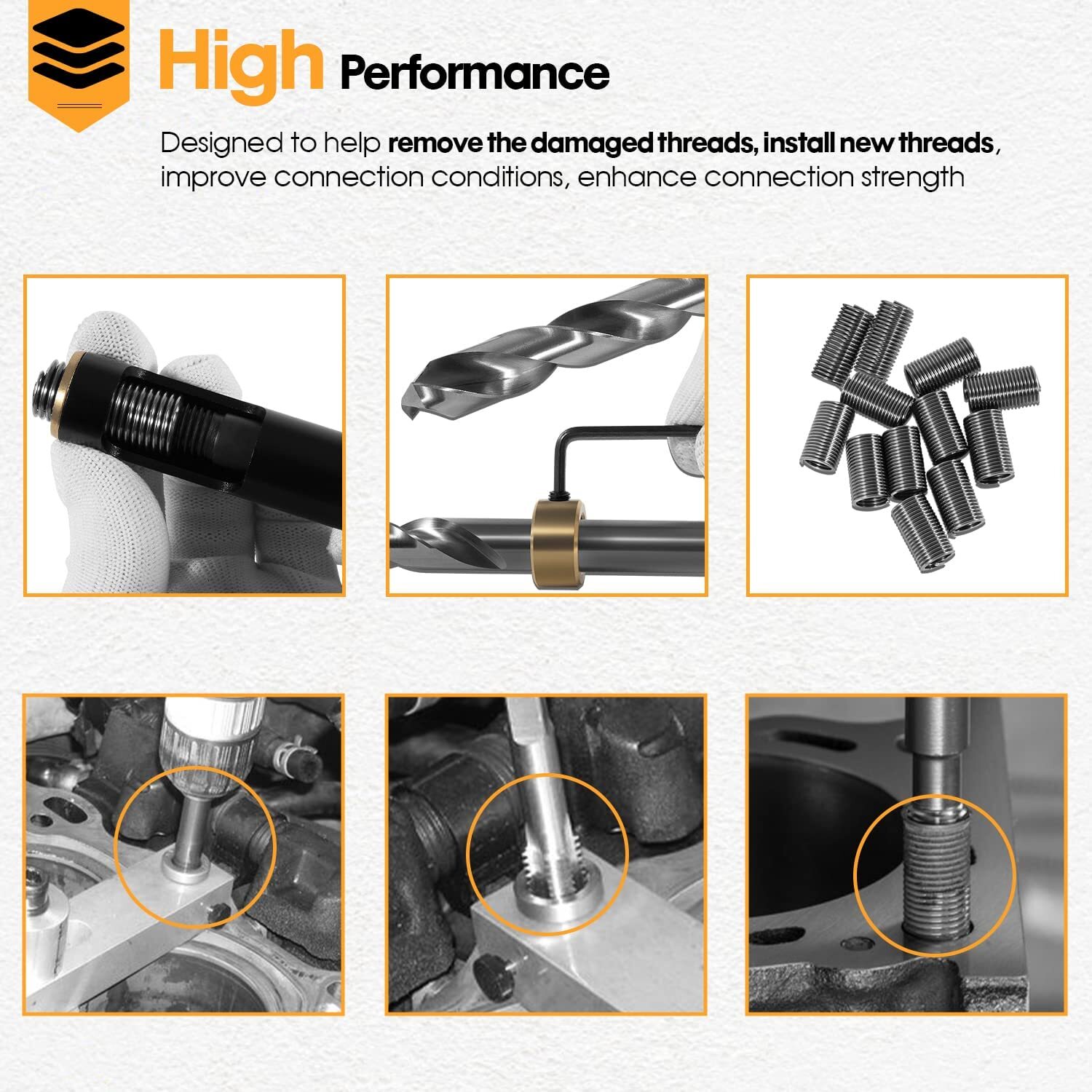 M11 x 1.5 Head Bolt Thread Repair Kit 35119S for Honda Toyota Ford GM Nissan KIA