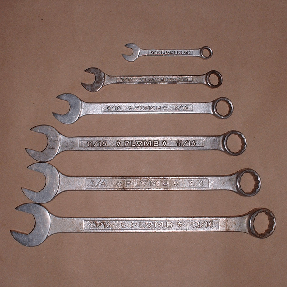 Vintage Plvmb (Plomb) 12 Point Combination Wrench w/Pebble Finish (Select One)