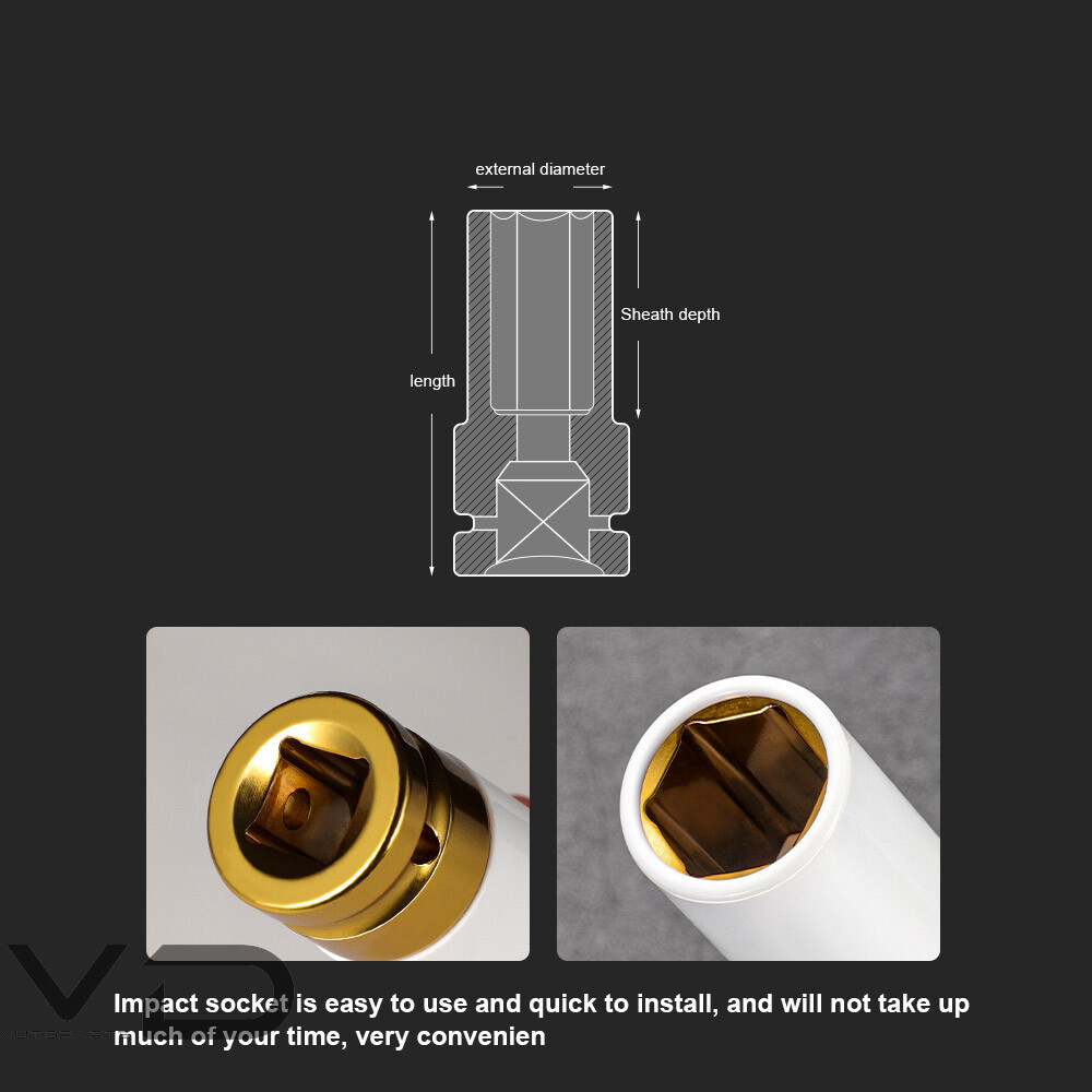 Tire Protection Sleeve Nut Socket Wheel Hub Tool Kits Set 5PCS 15 17 19 21 22mm