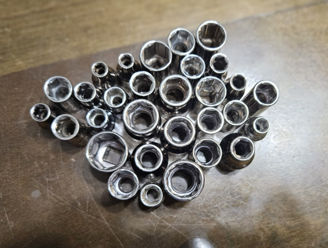 Craftsman 12, 8, 6 Point Deep And Shallow Socket Lot Set USED (84)