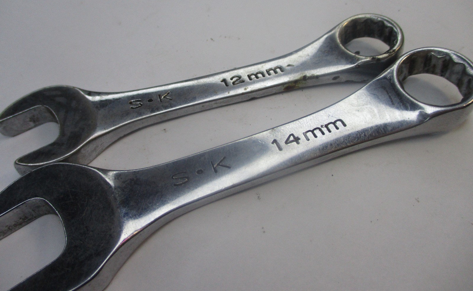 SK 2pc Metric 88112 12mm 88114 14mm 12 Point Stubby Combination Wrench USA