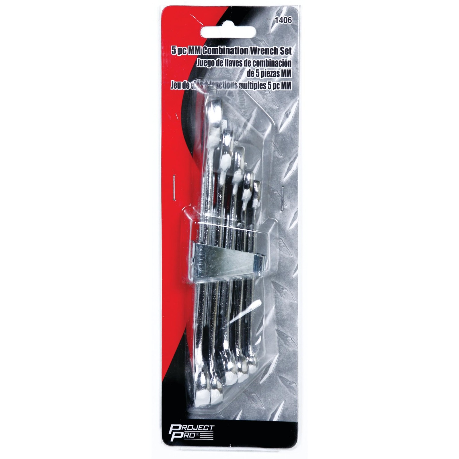 Performance Tool 1406 MM Combo Wrench Set, 5-Piece Alloy Steel Metric Sizes