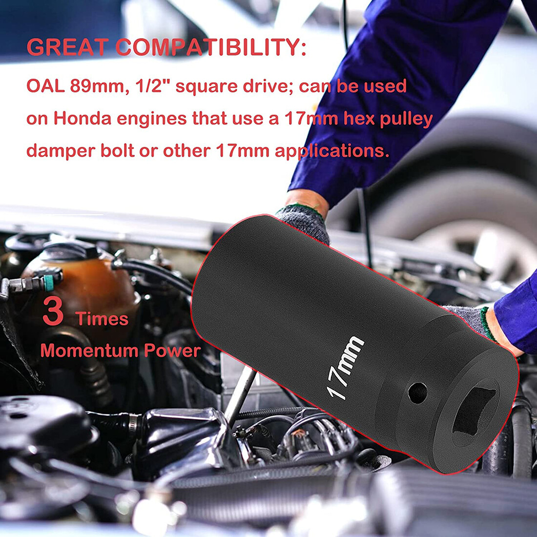 77060 17mm Harmonic Balancer Socket For Honda Engines Balancer Socket