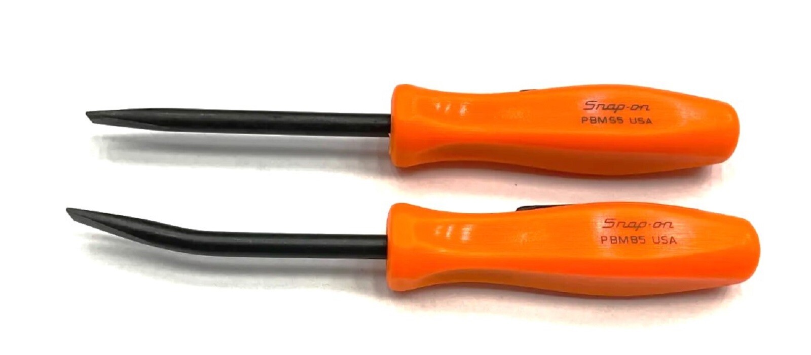 NEW* Snap-On POCKET PRY BAR SET ~ ORANGE HARD HANDLES, PBMB5O & PBMS5O – 5″ LONG
