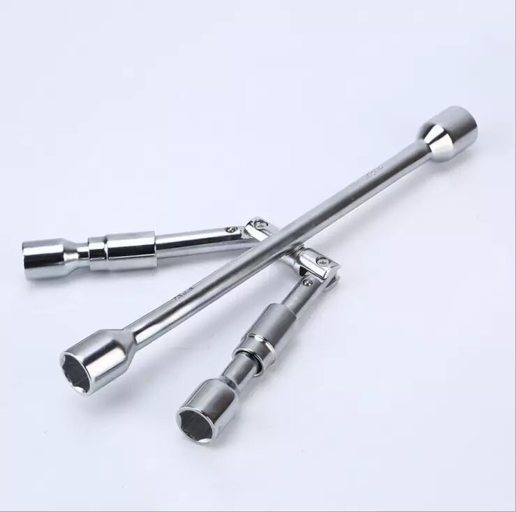 Folding Lug Wrench 4 Way Cross Wheel Spanner Car Brace Socket Nut 17 19 21 23mm