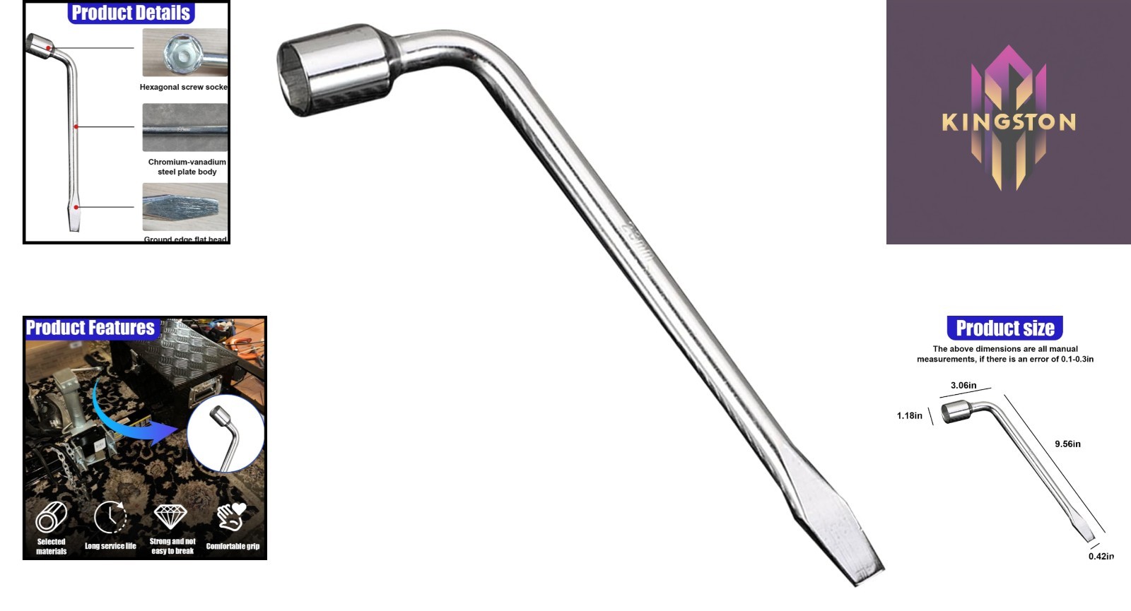 Ergonomic 22mm Lug Wrench – Chromoly Steel for Efficient Vehicle Maintenance