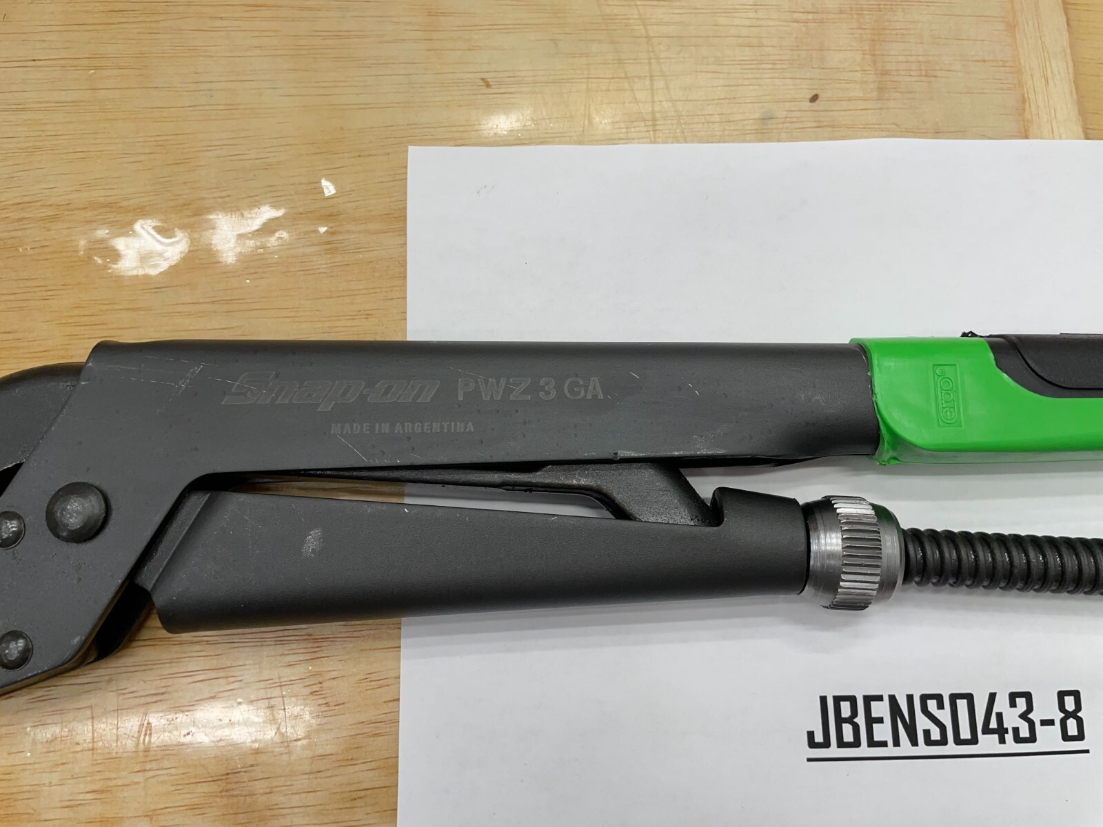 Snap-on Tools NEW GREEN 21-1/2″ Soft Grip Adjustable Plier Wrench PWZ3GA
