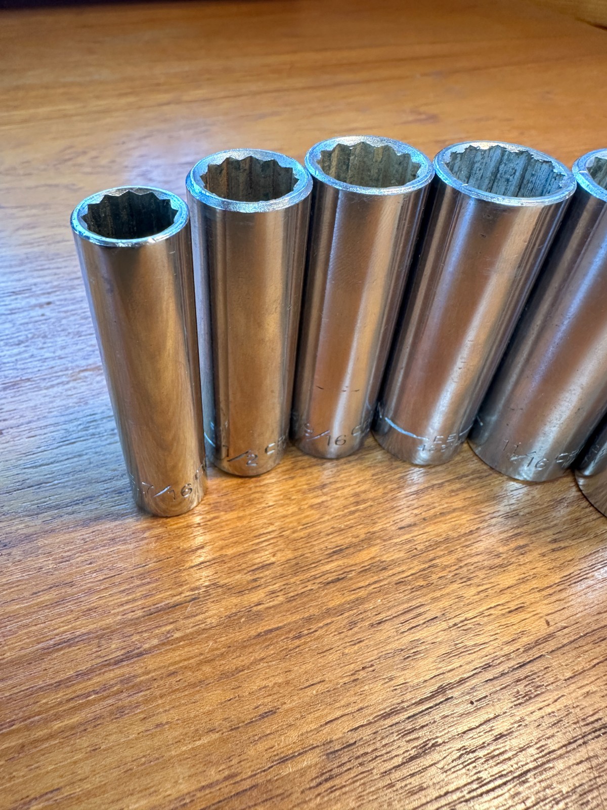 Craftsman Deep Socket Set SAE 3/8 Dr 12 Pt -EE- Series 7/16 Thru 7/8 8pc