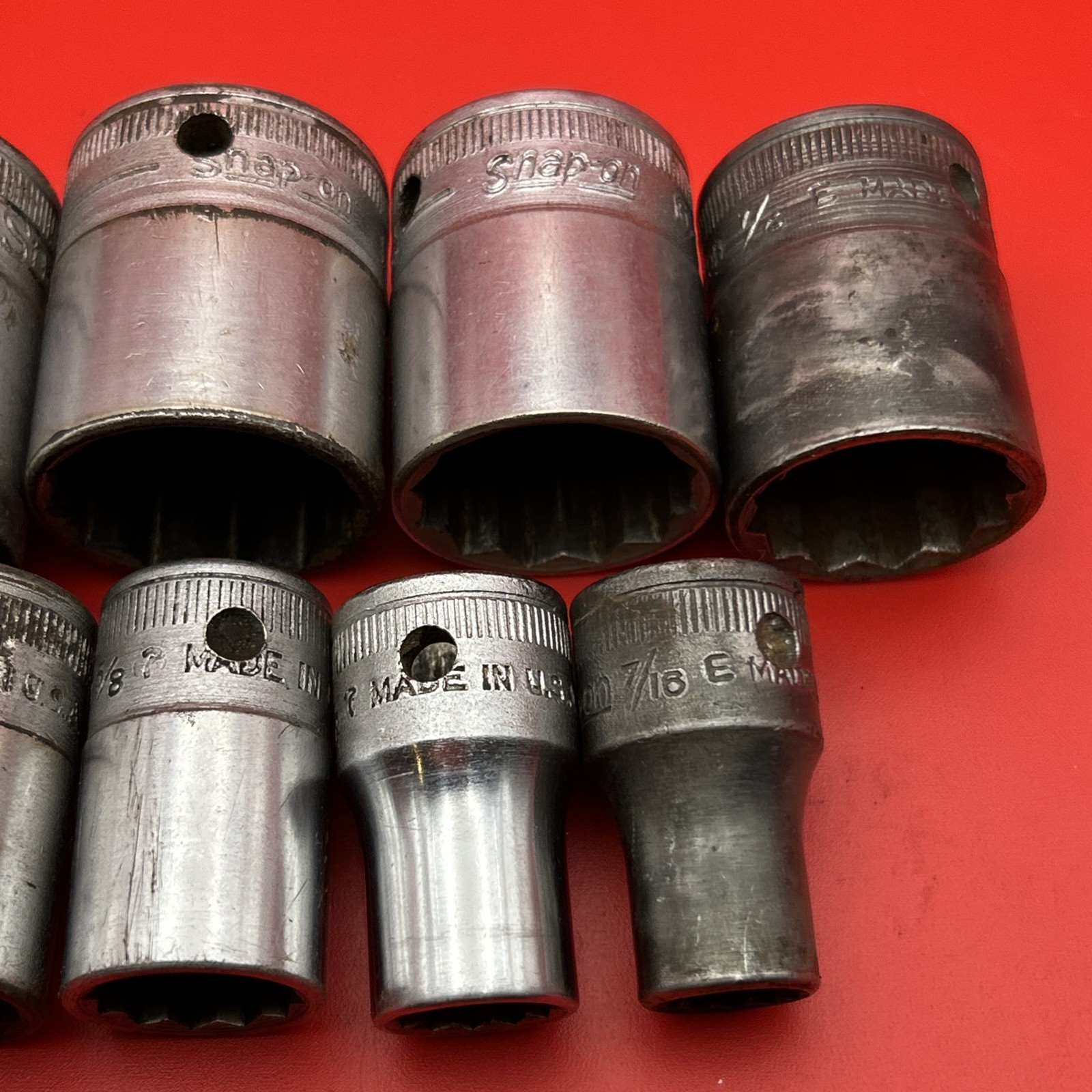 Snap On Tools Socket LOT 0f 8 1/2″ Drive 12 Point Used Set As Pictured USA