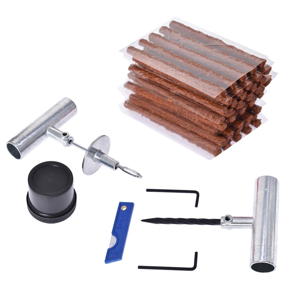 Labwork Tire Repair Kit Flat Tire Repair Car Truck Motorcycle Plug Patch 57Pcs