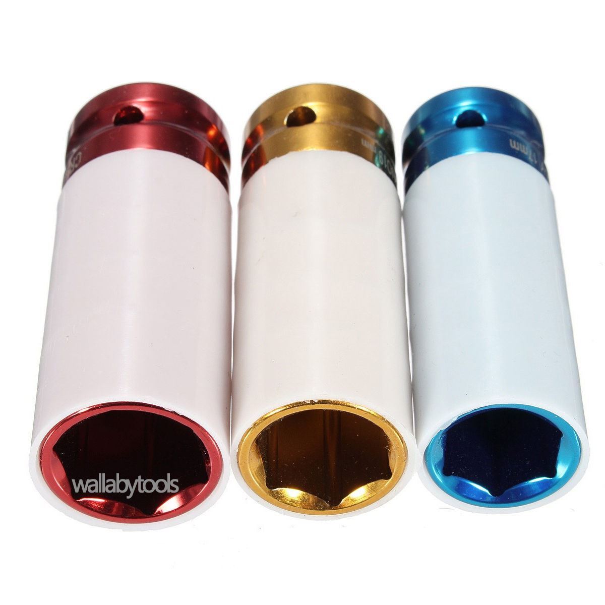 3Pc Thin Wall Wheel Lug Nut Deep Impact Socket 1/2″ Drive Set 17mm 19mm 21mm