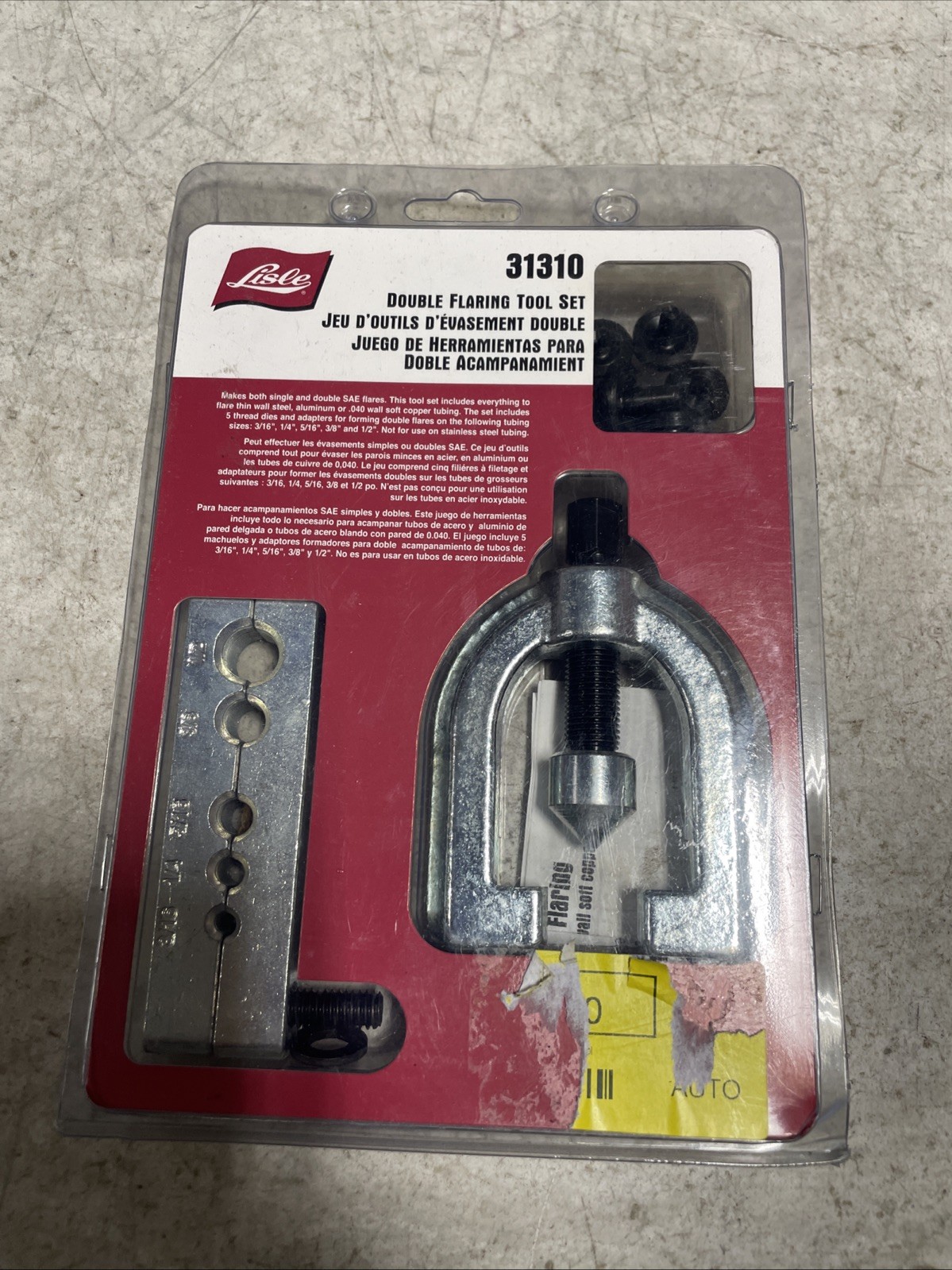 Lisle 31310 Double Flaring Tool Set Makes Both Single and Double SAE