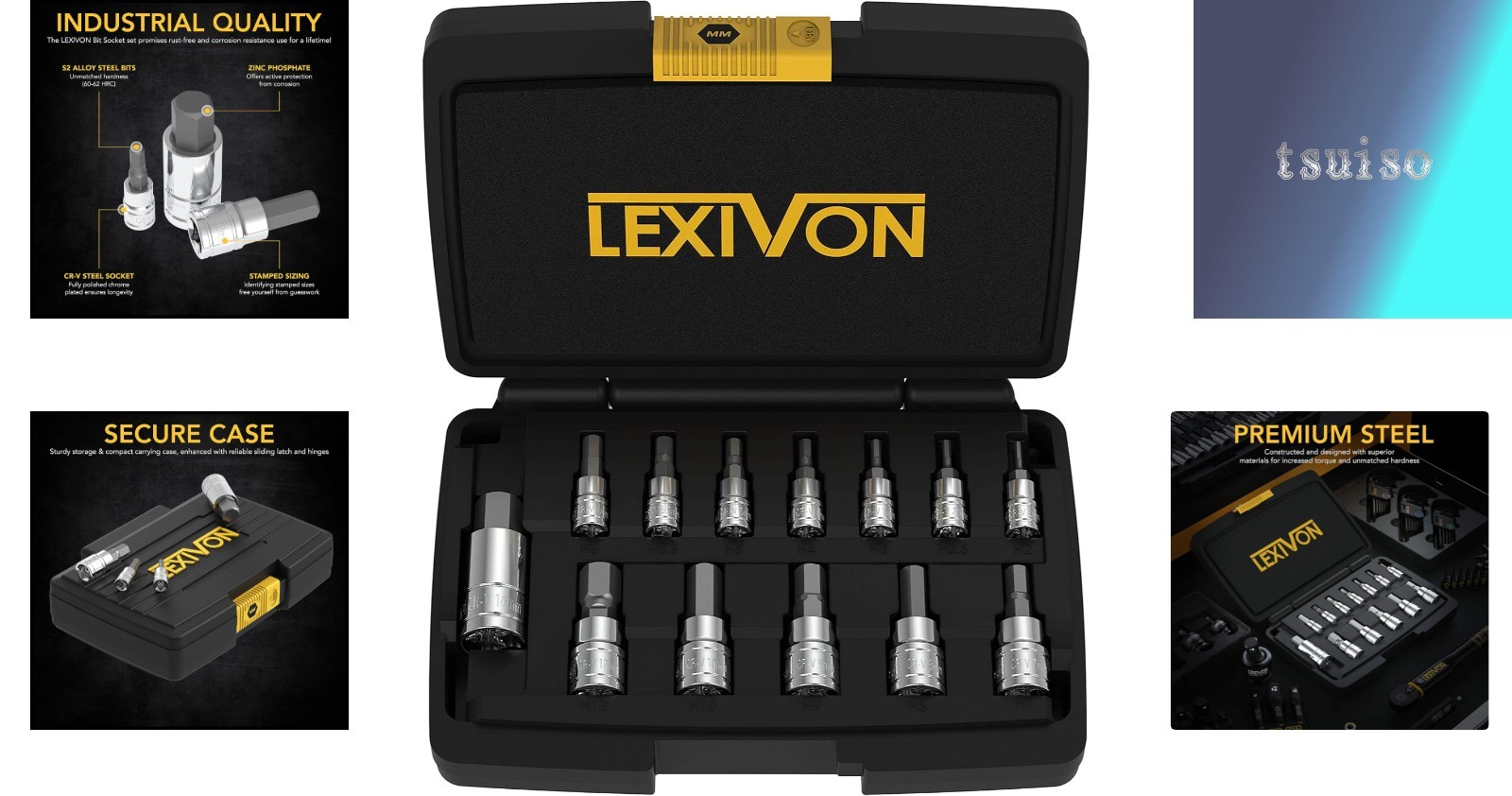 Precision 13-Piece Metric HEX Bit Socket Set – Rust-Free with Lifetime