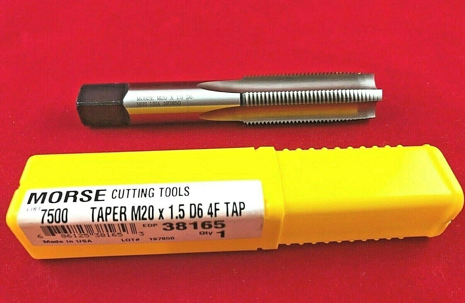 M20 X 1.5 Taper Tap 20MM Morse MT3838165 Starter Tap 4FL RH D6 USA Metric