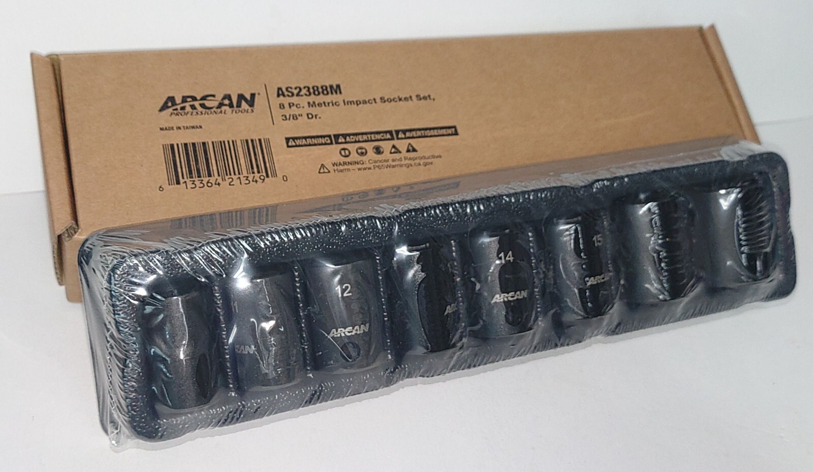 Arcan 3/8″ Drive 8 Piece Metric Impact Socket Set 10mm – 17mm AS2388M