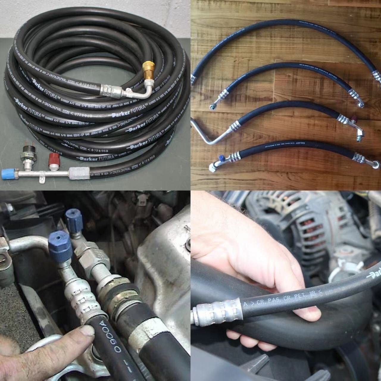 Hydraulic Hose Crimper Tool with 7 Die Set for Vehicle AC Line Fitting Auto Shop