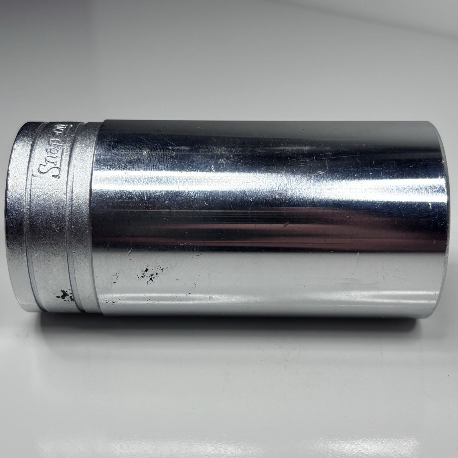Snap On S381 1/2 Dr 12Pt SAE 1-3/16 Flank Dr Deep Chrome Socket USA VTG 1985 VGC