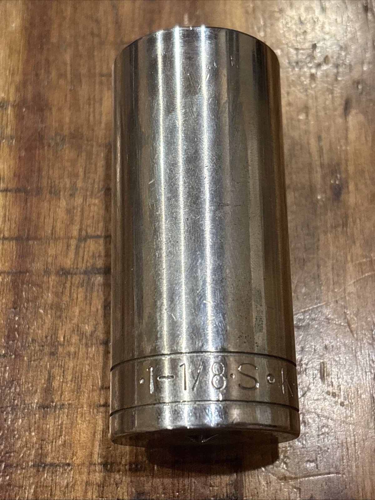 SK Tools 1/2” 12pt Sockets 1-3/16” & 1-1/4” Shallow, 1-1/8” Deep EUC SAE USA