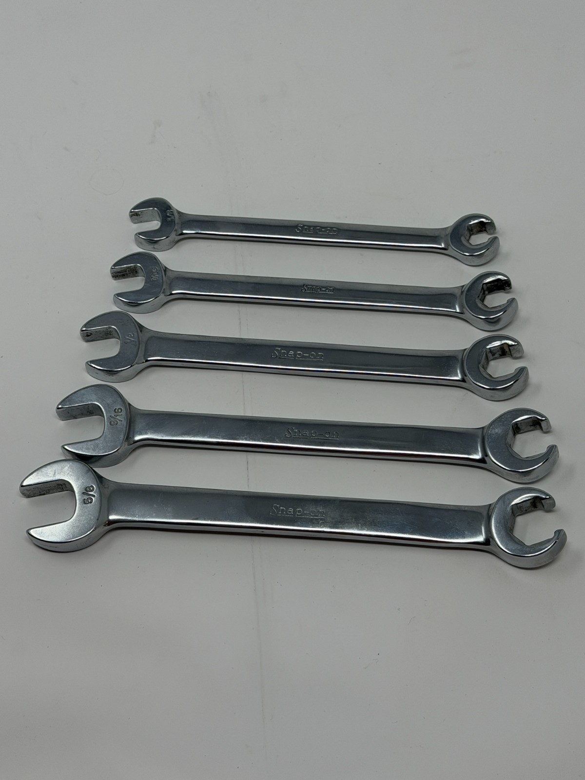 VTG Set of 5 Snap-On Flare Nut/Open End Wrenches RXS 3/8″ – 5/8″ SAE Made in USA
