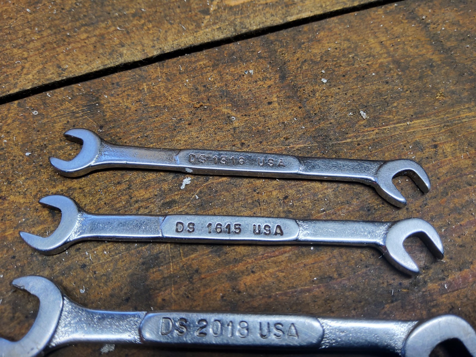 Snap On 4-piece DS-series 4-way Angle Open-End Midget Ignition Wrench Set USA