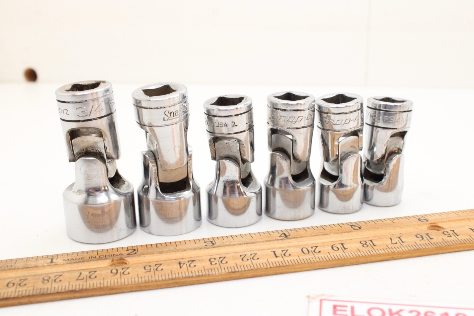 Snap-on FS24-FS14A 3/4″-7/16″ 3/8″ Drive 6 Point SAE ChromeSwivel Socket Set USA