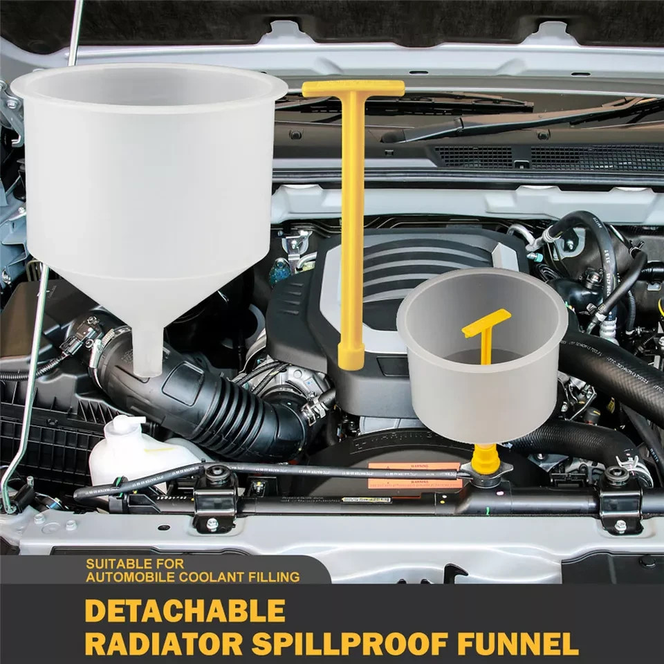 Spill Proof Radiator Coolant Filling Funnel Kit 15-pcs Cooling System fill kit