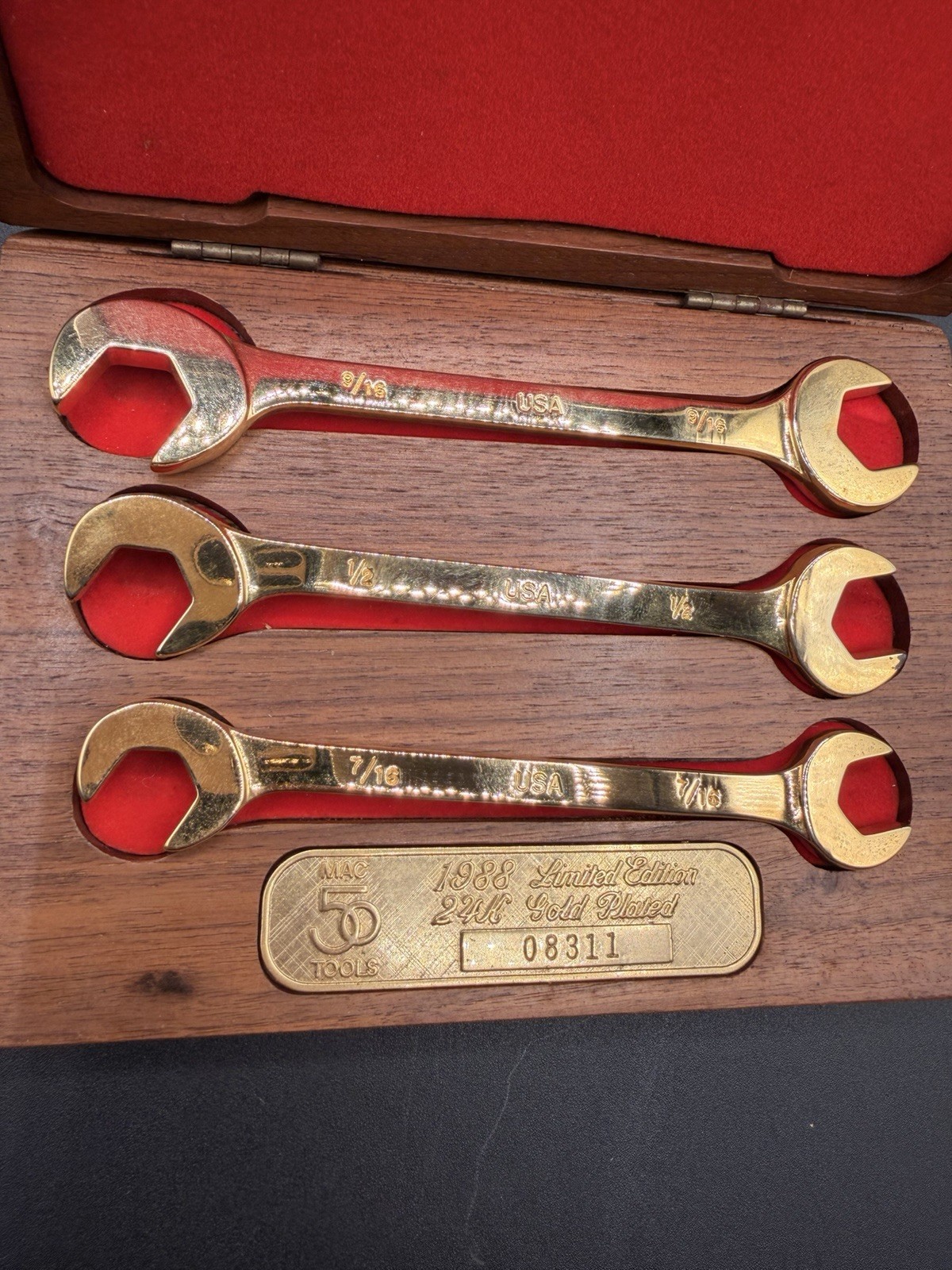 MAC 50 Years 24K Gold Plated Offset Wrench Set 1988 Set