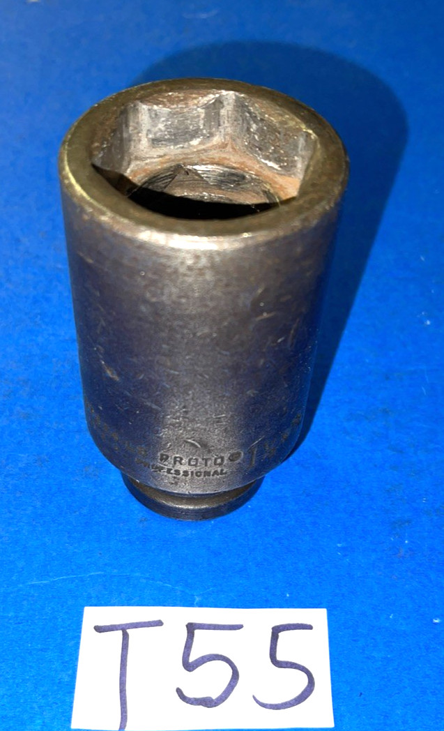 PROTO TOOLS 1 PIECE 3/4 DRIVE SAE. BUDD WHEEL IMPACT SOCKET 13/16-1-1/2