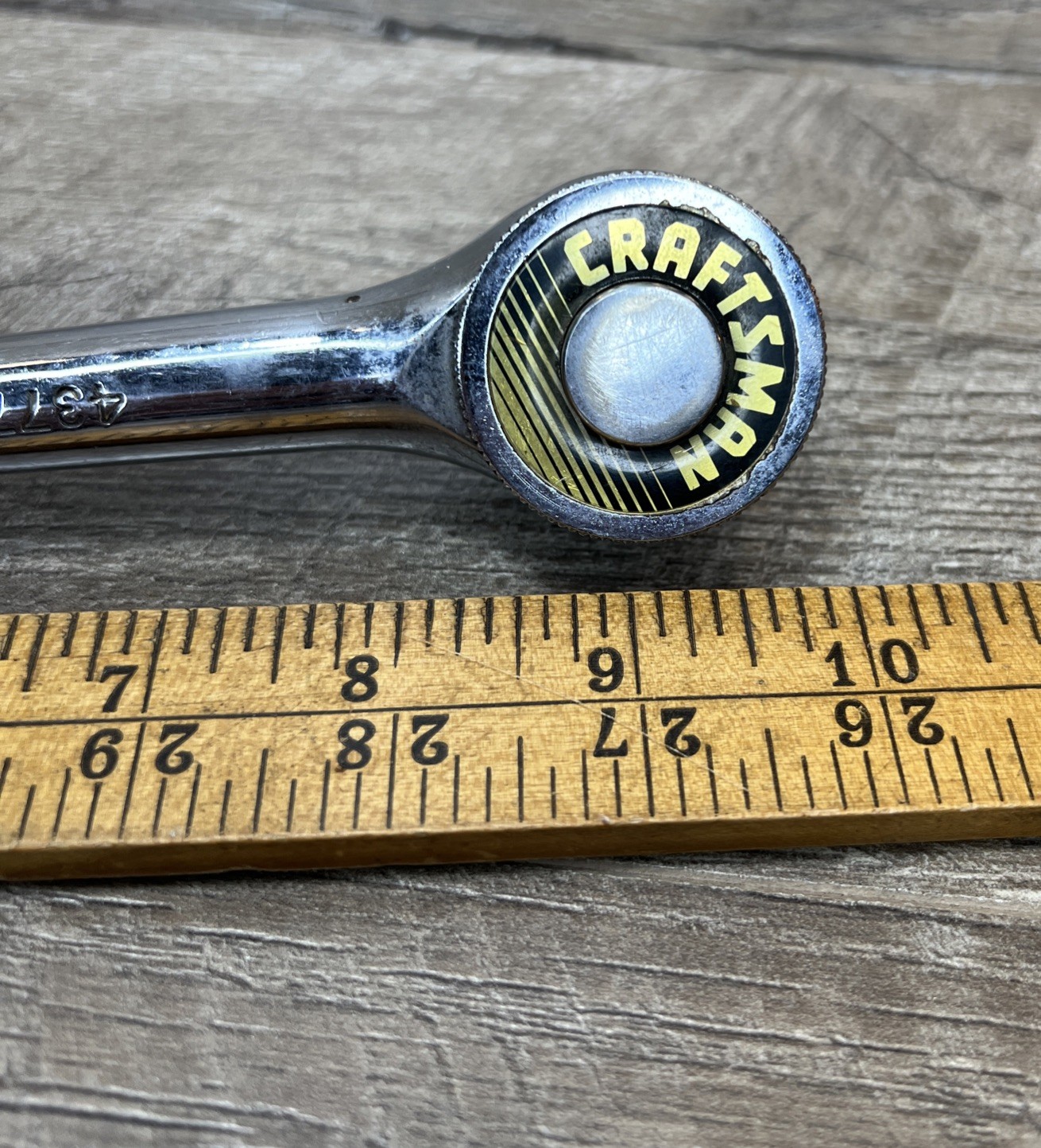 Vintage Craftsman 43773 EE 7 1/2″ Inch Drive Chrome Ratchet Thumb Wheel USA Made