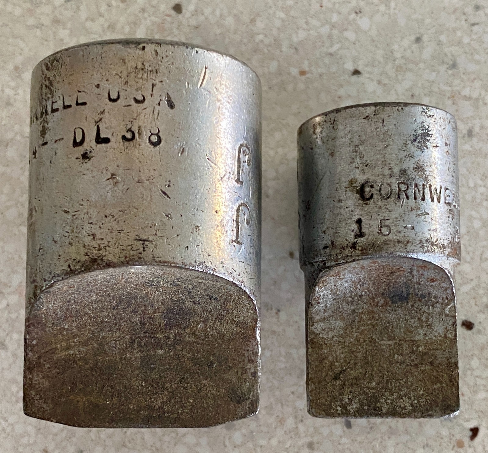 Cornwell Lot of 2 Drag Link Sockets DL-38 1/2″ Drive DL 32 USA Tools Used