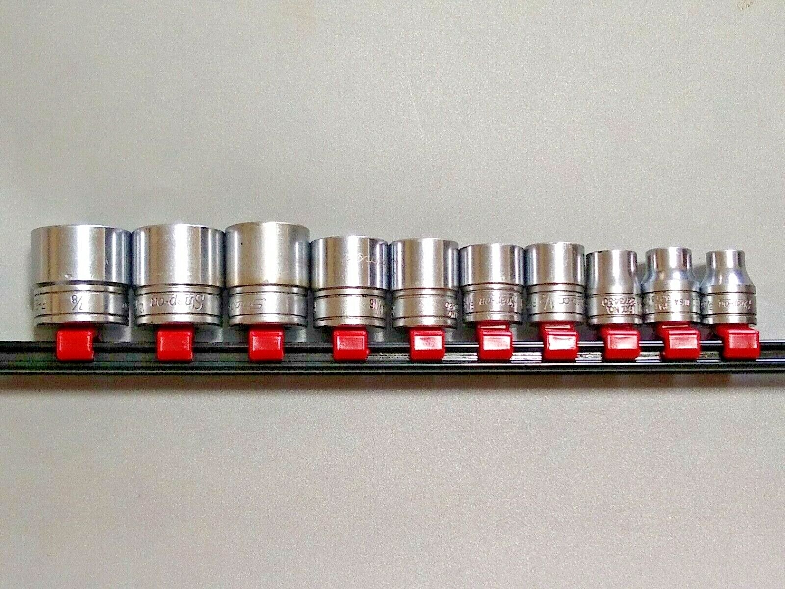 Snap On 10-Piece, 3/8″ Dr Socket Set, 5/16″ to 7/8″ Shallow 12Pt.