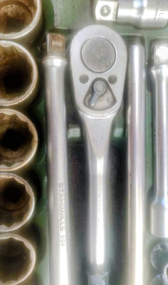 Vintage Stahlwille 50 1/2″ Ratchet & Socket Set 12-Point Metric Made In Germany
