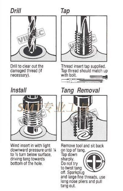 M10 X 1.25 X 13.5MM Thread Repair Tool Kit Auto Car Repair Helical Coil Set 15pc