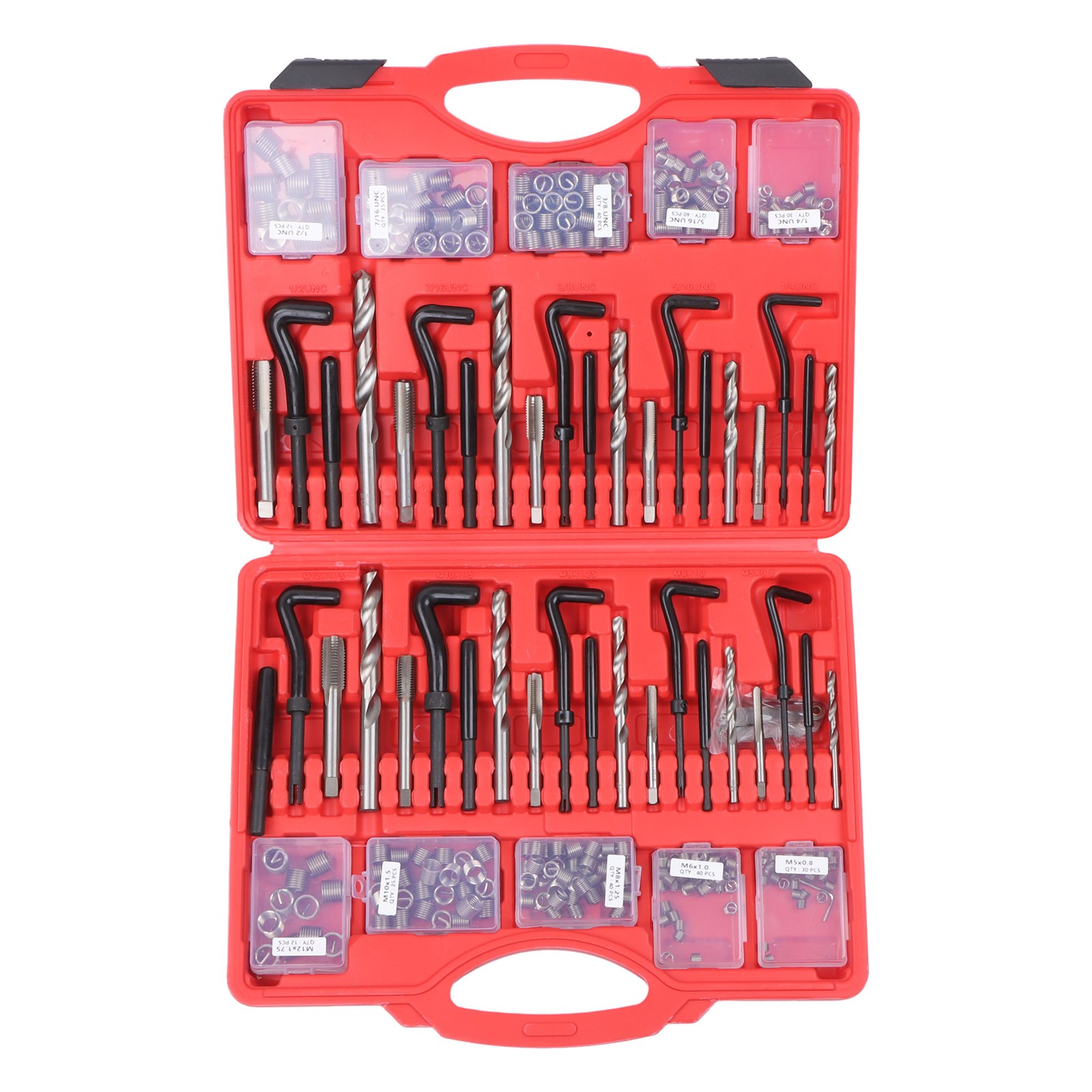 LABLT Helicoil Thread Repair Kit SAE ＆ Metric M5-M12 Rethreading Tool Kit 338PCS