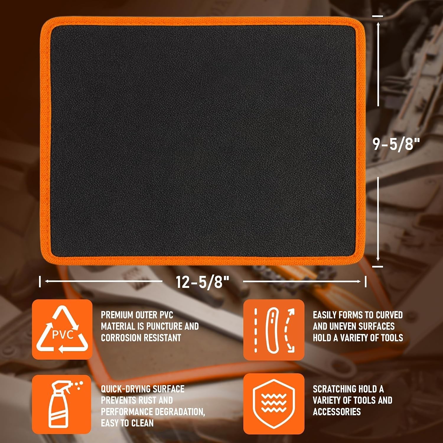 12.5″ Magnetic Tool Pad Heavy Duty Flexible Tool Mat Oil Resistant 40 lbs