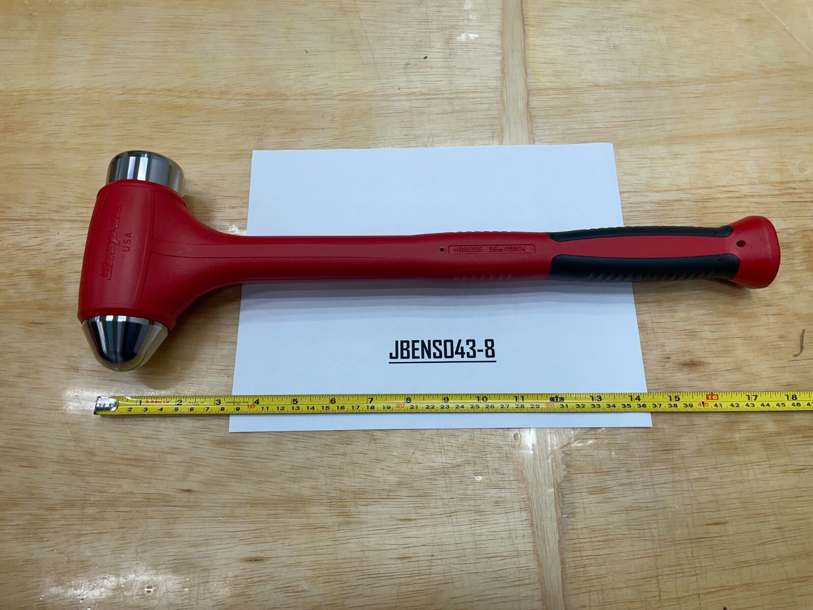 Snap-on Tools USA NEW RED 56oz/1550g Soft Grip Dead Blow Hammer HBBD56