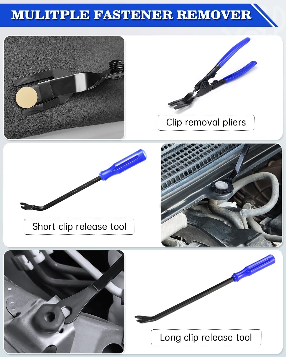 19Pcs Trim Removal Tool Pliers Fastener Pry Tool Automotive Upholstery Removal