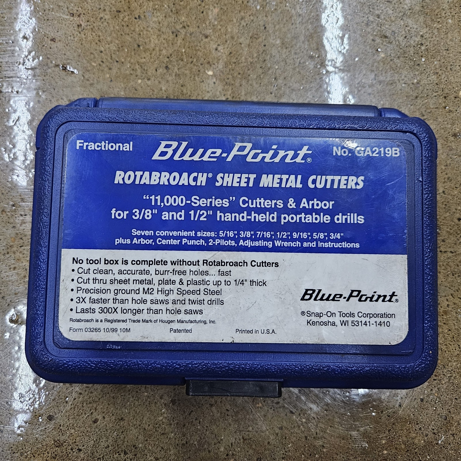 Blue-Point GA219B Rotabroach Sheet Metal Cutters Fractional Snap-On