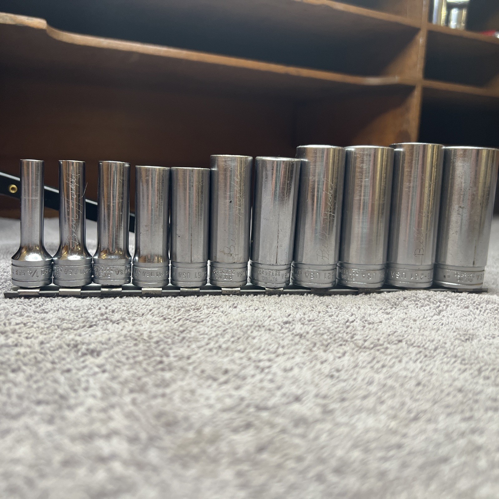 Snap-on 11 pc 3/8″ Drive SAE 6 Point Deep Socket Set 1/4” to 7/8” SFS Series