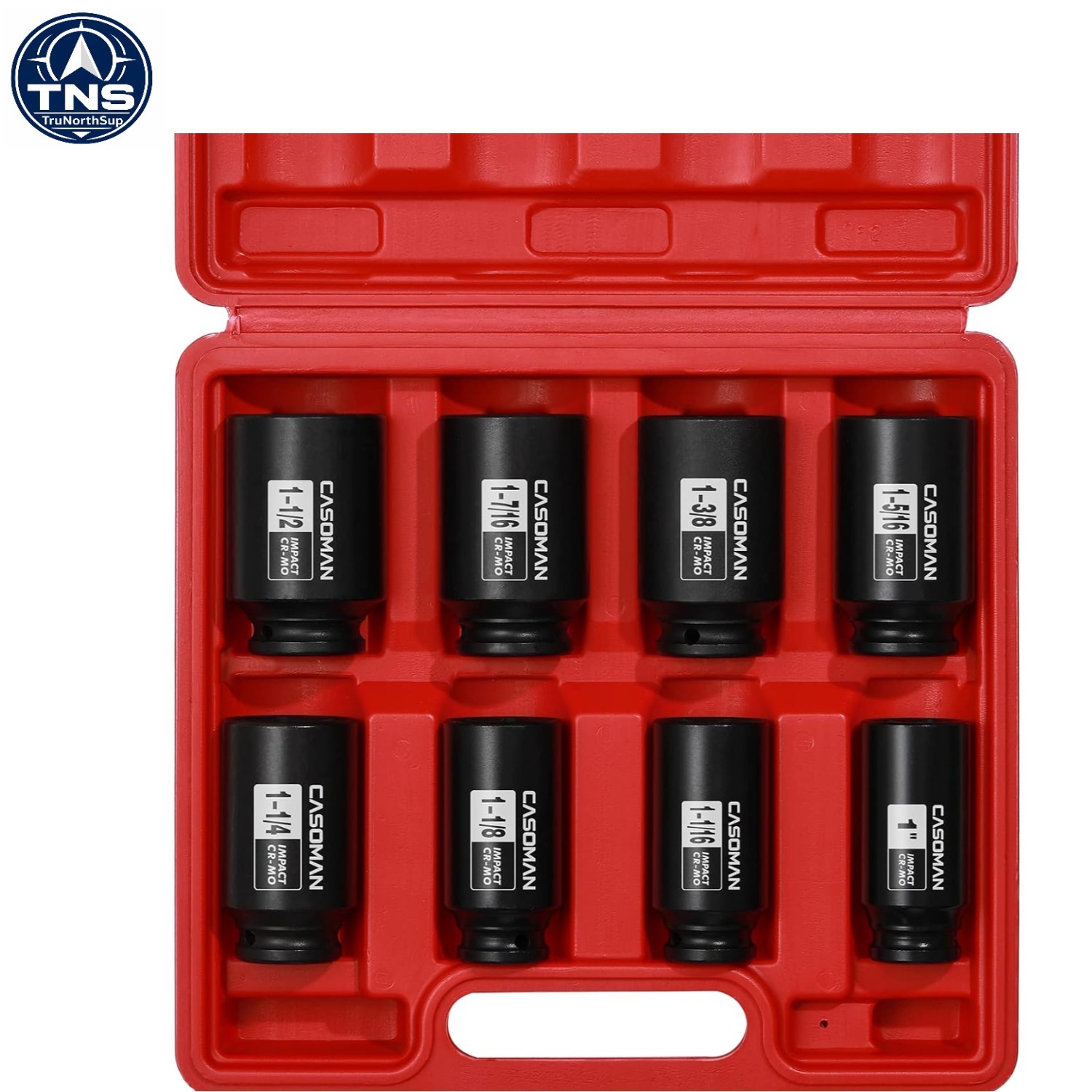 8-Piece 1/2-Inch Drive Deep Impact Socket Set, Chrome Molybdenum Steel