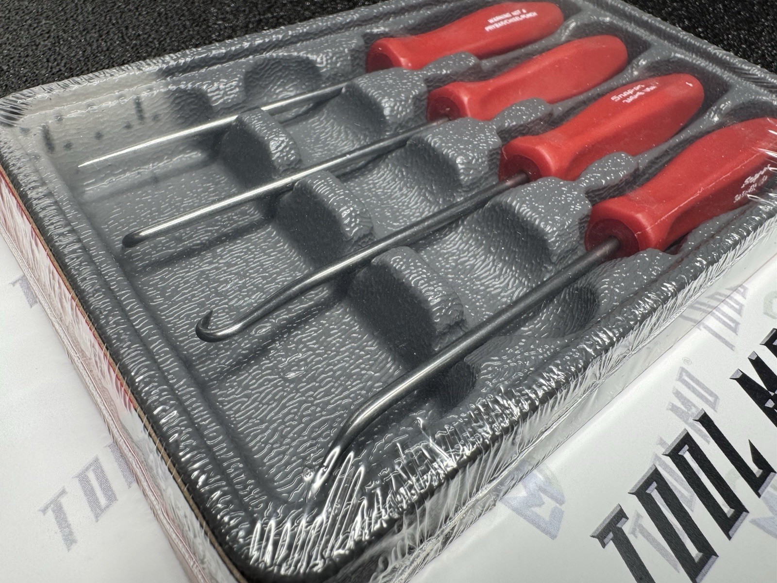 Snap-on Tools USA NEW 4-Piece RED Mini Hard Handle Awl Hook Pick Set ASA204B
