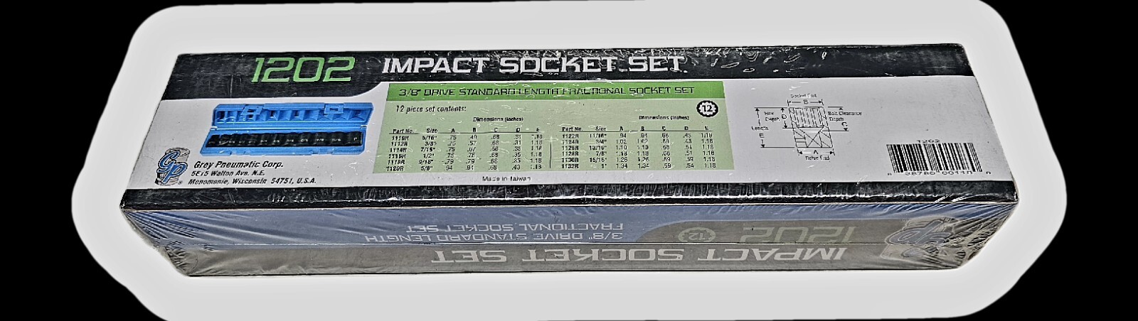 Grey Pneumatic 1202 3/8″ Drive 12 Pc. Standard Length Set – 12 Point