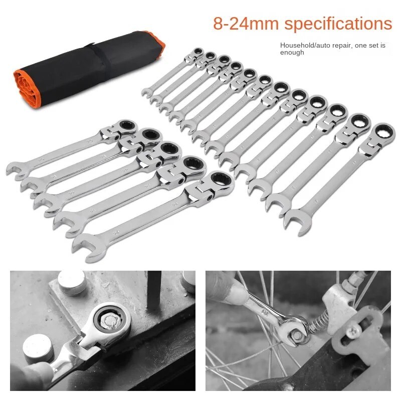 Ratchet Wrench Open End Dual Purpose Quick and Labor-saving Wrench Tool Set