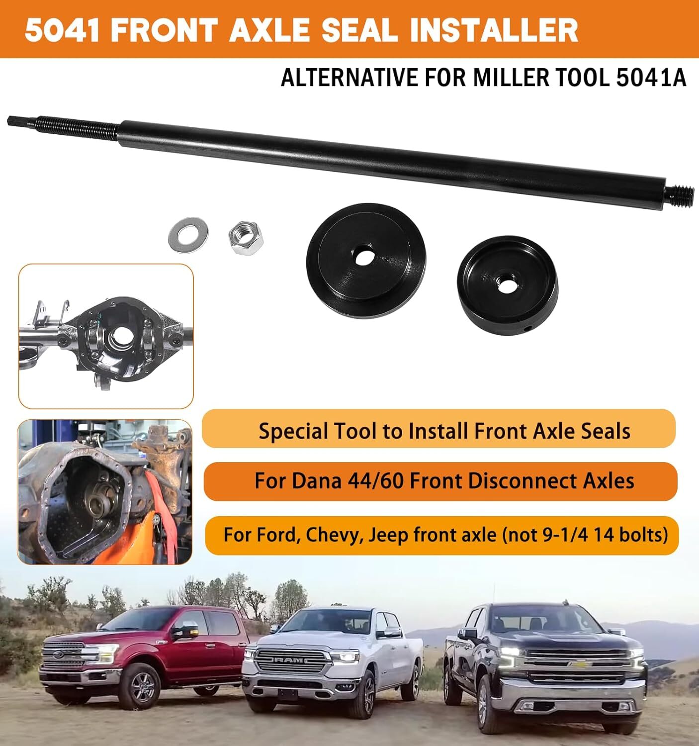 5041A 5041 Front Axle Seal Installer Tool for Dana 44/60 for Chrysler Dodge Jeep