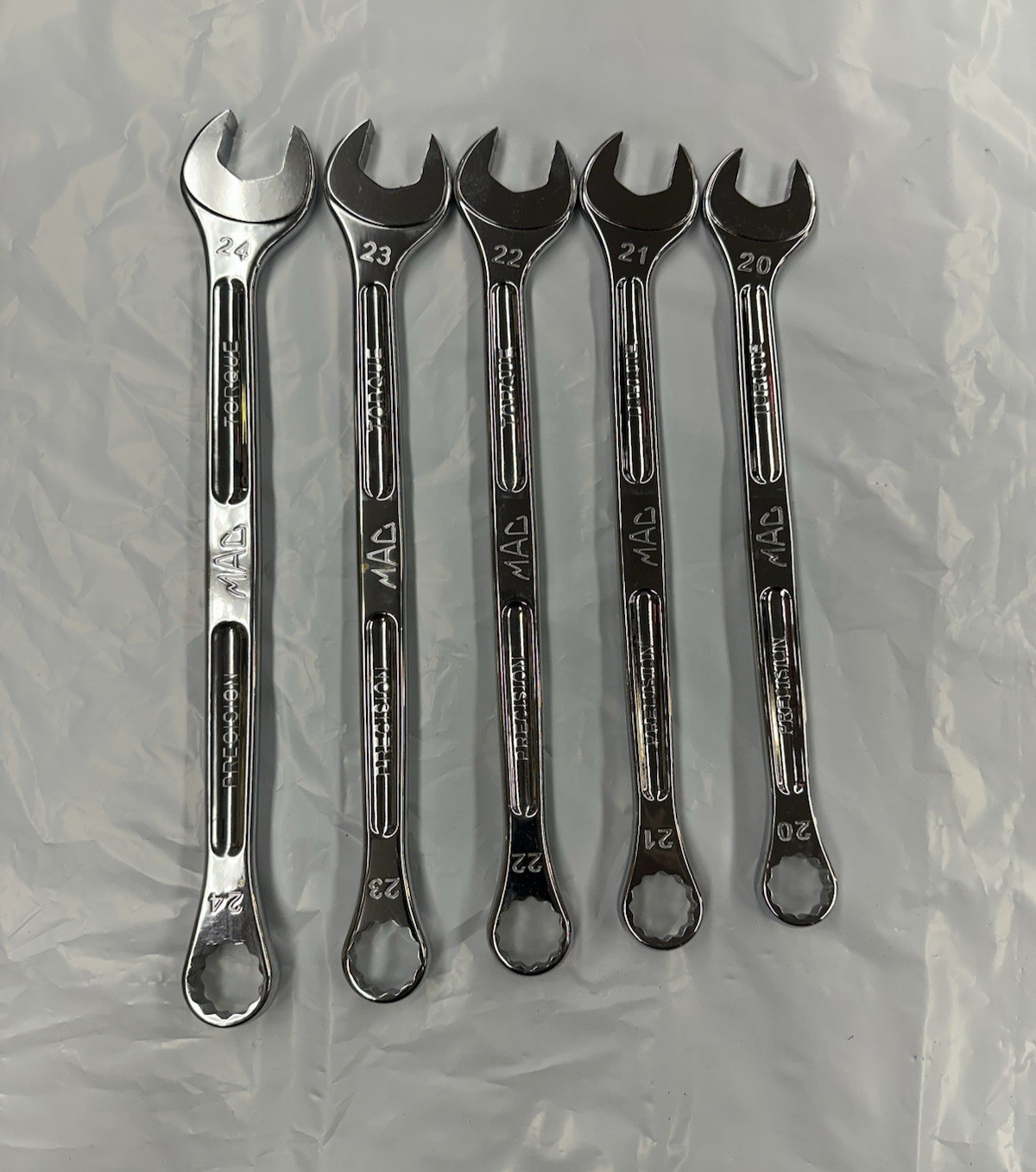 MAC Tools 5 Piece 12 Point Metric Combination Wrench Set Used -Free Ship!