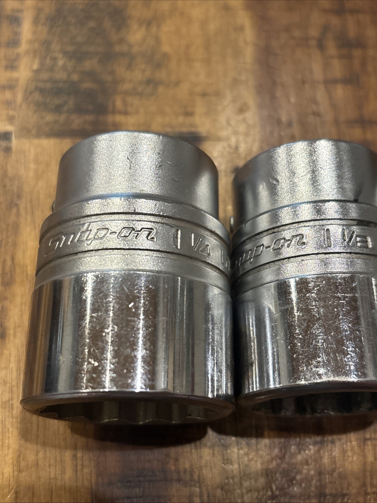 Snap-On Tools 3/4″ Drive SAE Sockets 12pt Size 1-1/4, 1-1/8, 1-1/16, & 7/8” USA