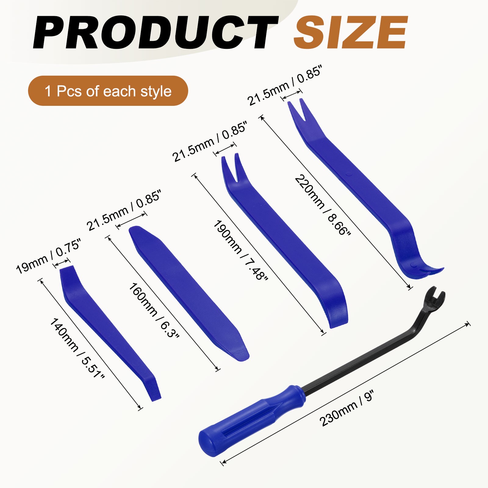 5pcs Car Trim Removal Tool Kit Auto Clip Fastener Remover Pry Tool Set Blue