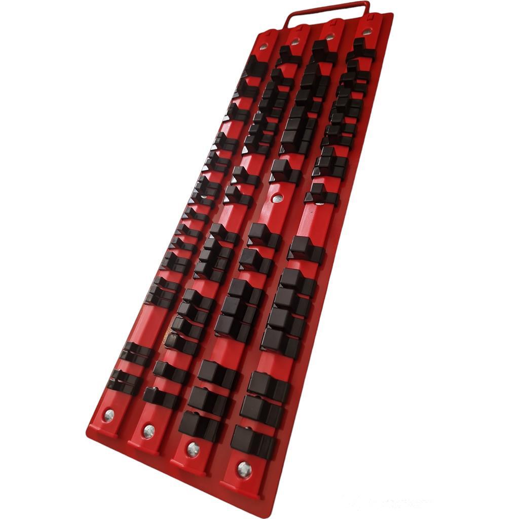Neilsen 80pc Socket Rail Tray 1/4″ 3/8″ 1/2″ Organiser Storage Holder Metal