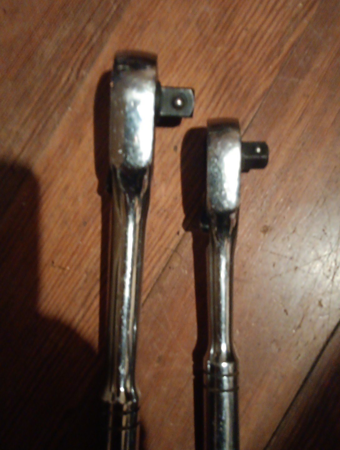 Vtg Husky Black&Chrome Ratchet 1/2″Drive 24800 10″ Long+3/8″ Drive 22800 7 3/4″
